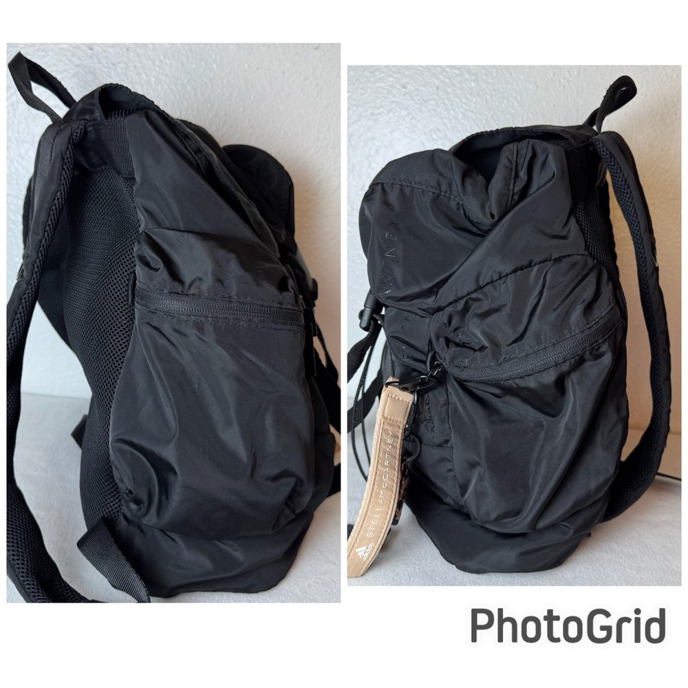 Adidas Stella McCartney Black Backpack Classic Drawstring Athletic Gym Bag - Picture 2 of 16